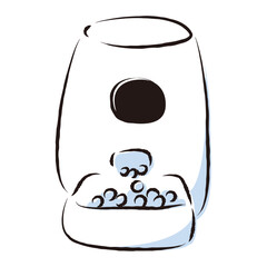 ペット用の自動給餌器のイラスト