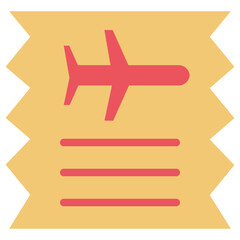 Flight ticket flat icon