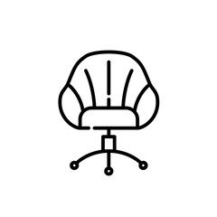 Large sofa swivel chair. Elegant and comfortable workplace furniture. Pixel perfect, editable stroke line icon