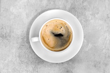 Tasty fresh aroma cup of coffee