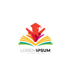 Education logo, Kids logos are reading books and learning