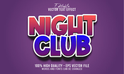 3d night club editable vector text mockup effect template