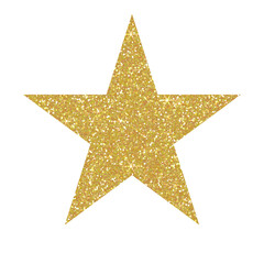 Gold star glitter on transparent background