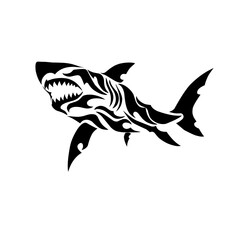 Obraz premium illustration vector graphic of tribal great white shark clipart