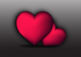 Happy valentine's day red heart design icon 3d symbol of love. Vector illustration