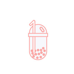 Infographic icon isolated element boba cup glass of boba milk tea