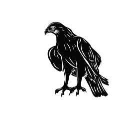 Fototapeta premium Eagle Standing Silhouette, art vector design