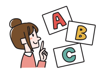 好きなコースを選択する　通信、オンライン教育で新しい学習にチャレンジするイラスト