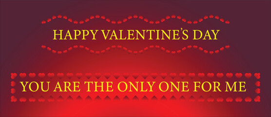 Happy valentines day celebrating banner. Vector illustration.