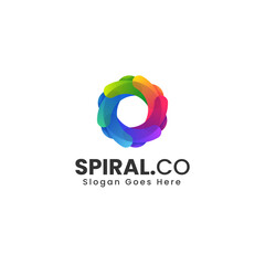 Vector Logo Illustration Spiral Gradient Colorful Style