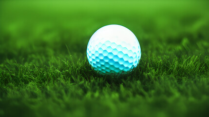 Naklejka premium ゴルフボールのアップ 芝生 golf ball up lawn
