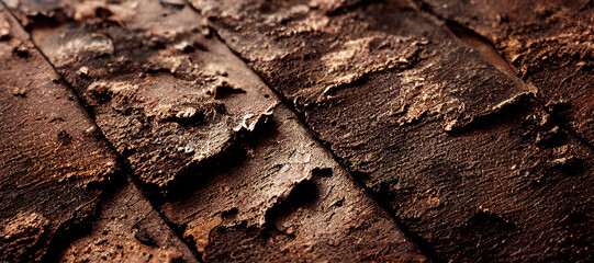 old peeling wood texture background rusty brown color with Generative AI Technology