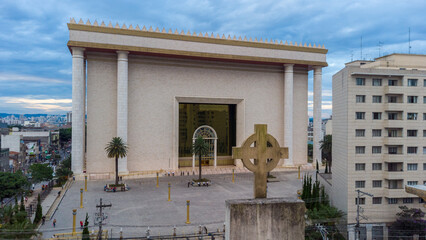 Aerial view of the Temple of Solomon in the Brás neighborhood