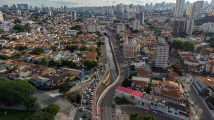 SÃO PAULO, BRAZIL FEBRUARY 03, 2023, Aerial view of the Ipiranga neighborhood