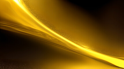 Fototapeta na wymiar 流れる金色の液体豪華な黄金の粒子、フレーク、なびく、暗い背景、宝石、金の砂、ぼやけ、ぼやけ、Flowing golden liquid Luxury golden particles, flakes, fluttering, dark background, gems, gold sand, blurred, blurry.