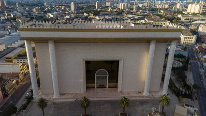 SÃO PAULO, BRAZIL FEBRUARY 03, 2023, Aerial view of the Temple of Solomon in the Brás neighborhood