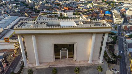 SÃO PAULO, BRAZIL FEBRUARY 03, 2023, Aerial view of the Temple of Solomon in the Brás neighborhood