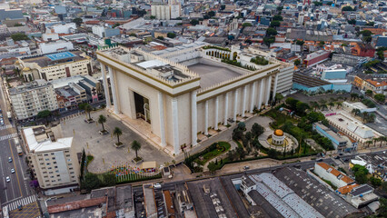 SÃO PAULO, BRAZIL FEBRUARY 03, 2023, Aerial view of the Temple of Solomon in the Brás neighborhood