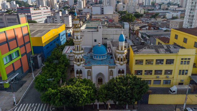 SAO PAULO, BRAZIL FEBRUARY 03, 2023, Aerial view of Mesquita Brasil in cambuci district
