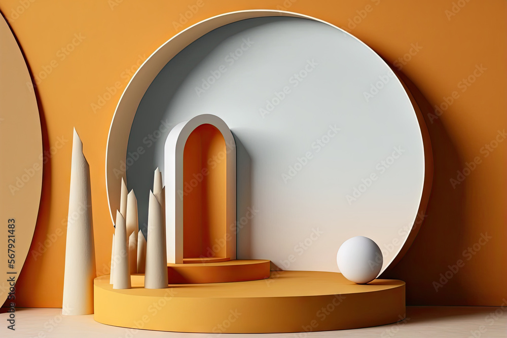 Aufkleber abstract background featuring a platform and a wall scene. generative ai