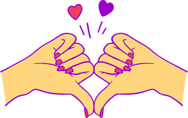 Valentine Love Hand Sign Illustration