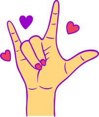 Obraz premium Valentine Love Hand Sign Illustration