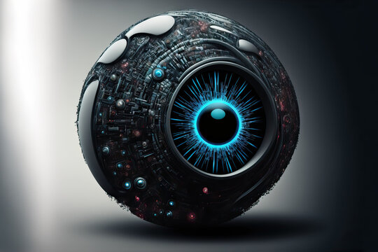 image of a bionic eye. Generative AI