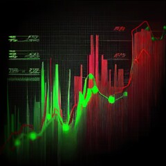 Gain, green arrow, chart, investment, stock exchange, stocks, money, growth planning charts, opportunity, business challenge and strategy, profit target, generated by ai