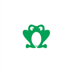Frog simple minimalistic stylized, Line icon and colored version, toad vector illustration.