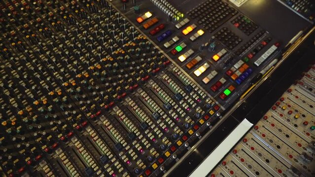 Mixing Console in Music Studio