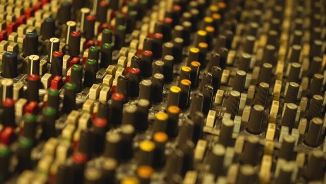 Mixing Console in Music Studio