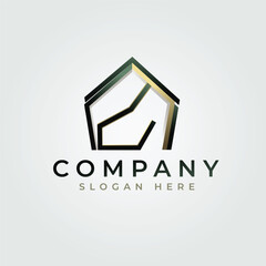Simple modern minimalist Real estate home building Abstract logo Design