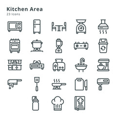 23 icons on kitchen area