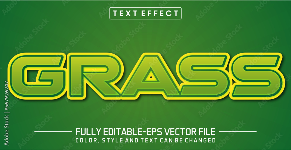 Poster grass text editable style effect