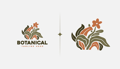 Leaf Flower Tree monoline. Universal creative premium symbol. Vector sign icon logo template. Vector illustration