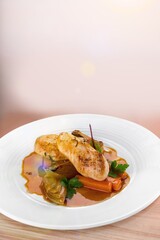 Tasty fresh food dish on plate