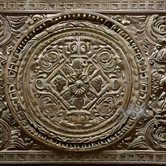 Obraz premium Circular ornate relief stone trim