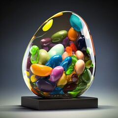 Jelly bean blown glass