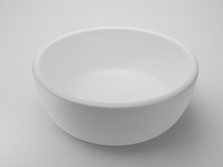 Empty white bowl on white background