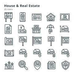 House and real estate icons