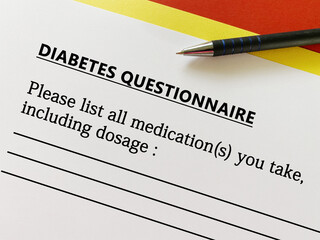 Questionnaire about diabetes