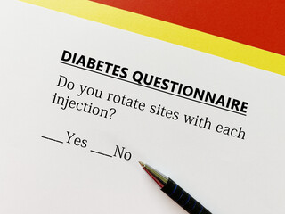 Questionnaire about diabetes