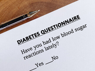 Questionnaire about diabetes