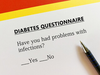Questionnaire about diabetes