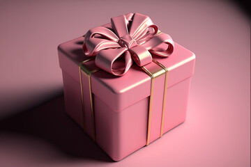 Obraz premium Gift Box with Pink Ribbon IA