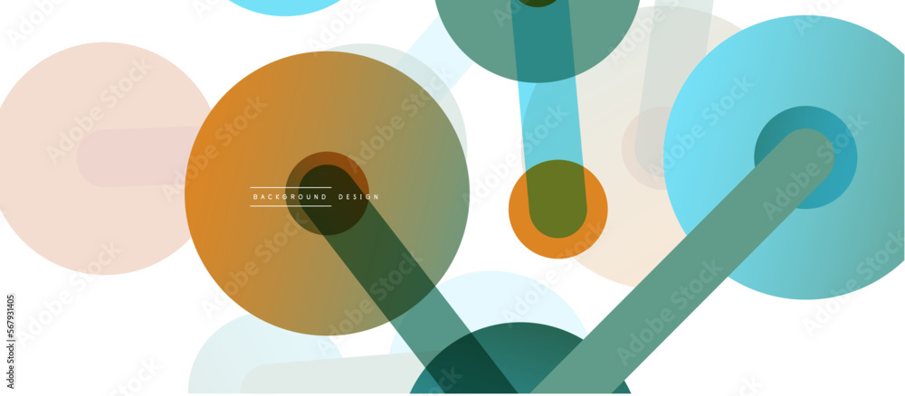 Poster Line points connections geometric abstract background. Circles connected by lines. Trendy techno business template for wallpaper, banner, background or landing