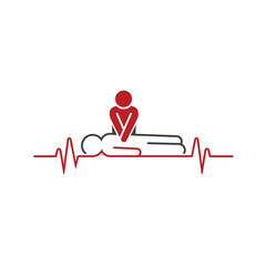 illustration of cpr technique, vector art.