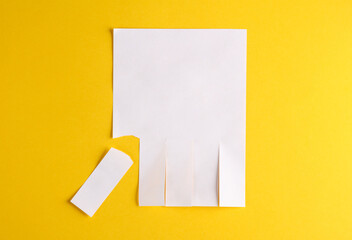 White mockup of white wall ad with space for phone numbers on yellow background