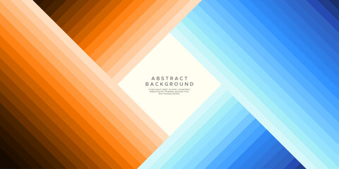 Colorful orange and blue line abstract square background