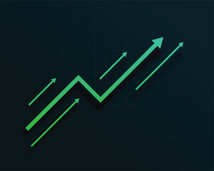finance stock market upward green growth arrow background